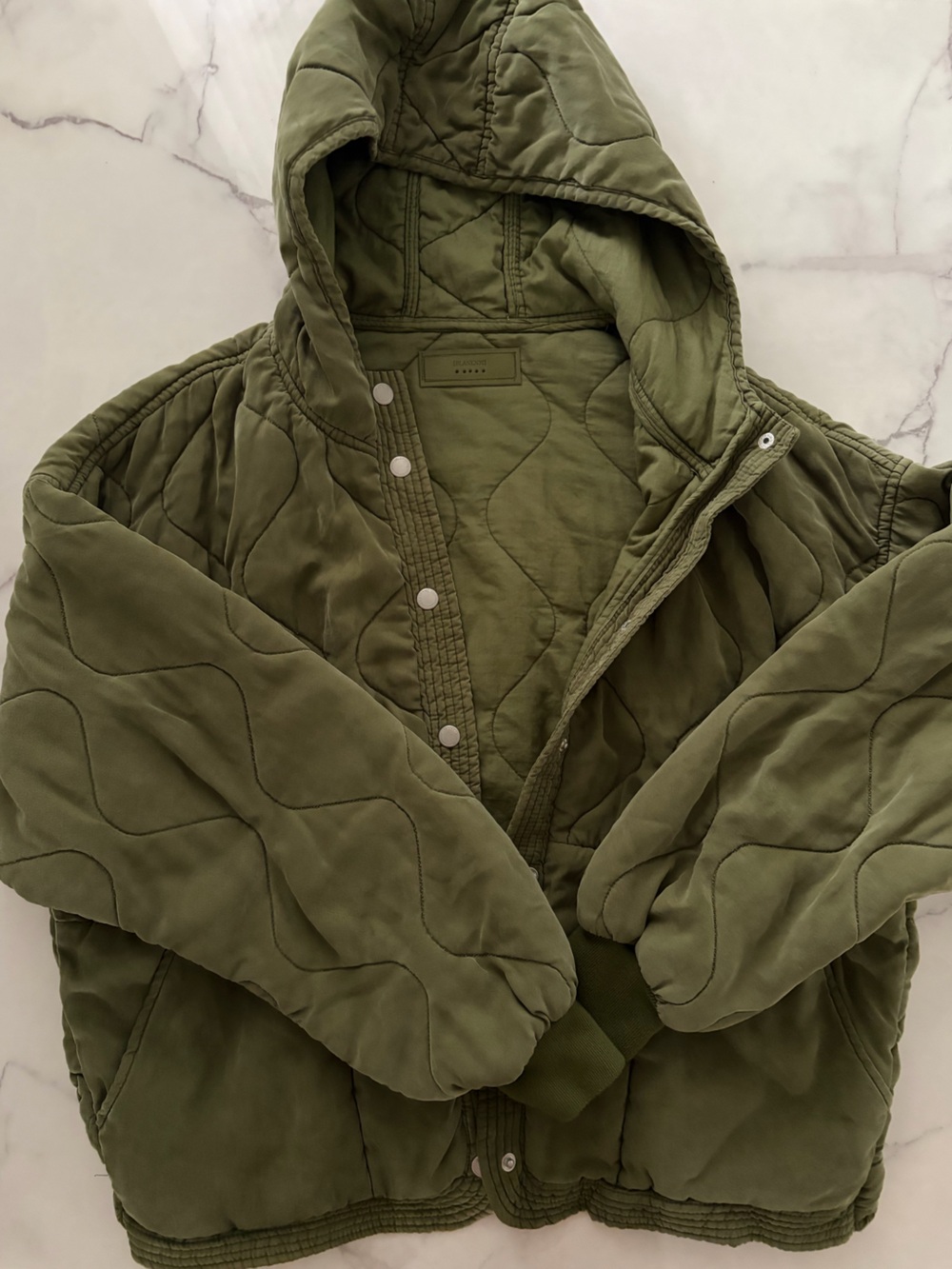 Blank NYC Olive Quilted Bomber Jacket